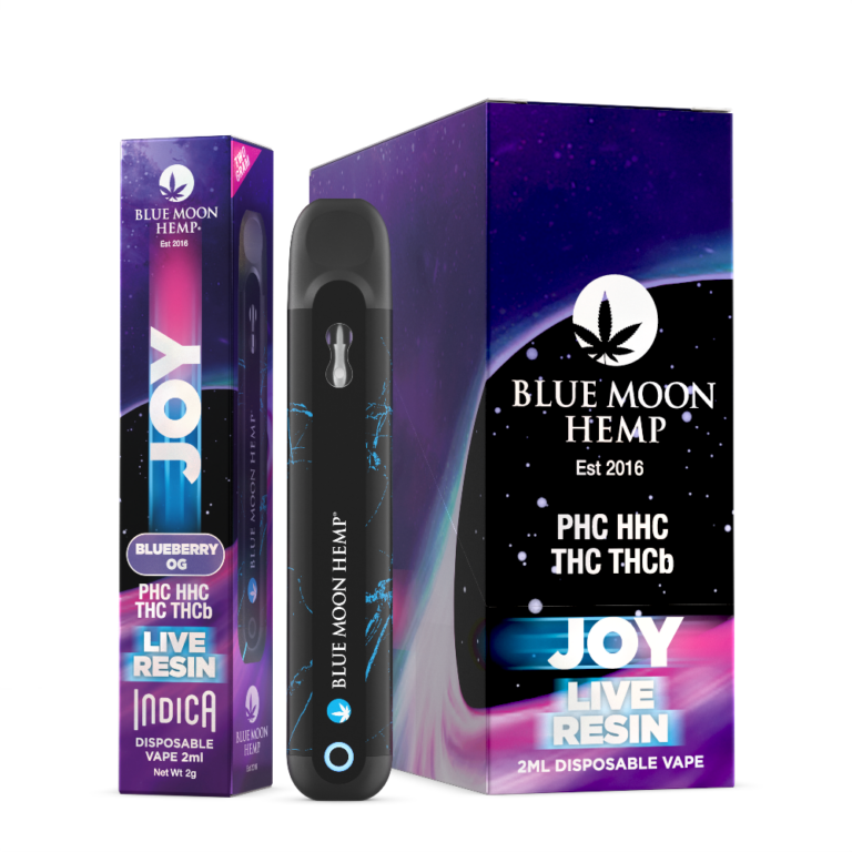 Joy Blend Blueberry Og Live Resin 2g Disposable Vape 10 Pack Blue Moon Hemp Wholesale 6984