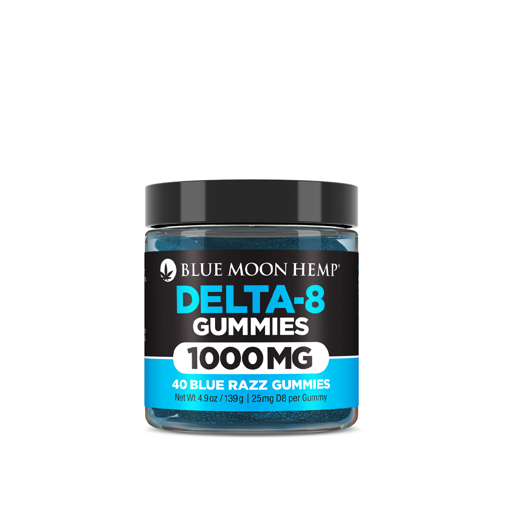 Delta 8 Blue Razz Gummies 1000mg Blue Moon Hemp Wholesale