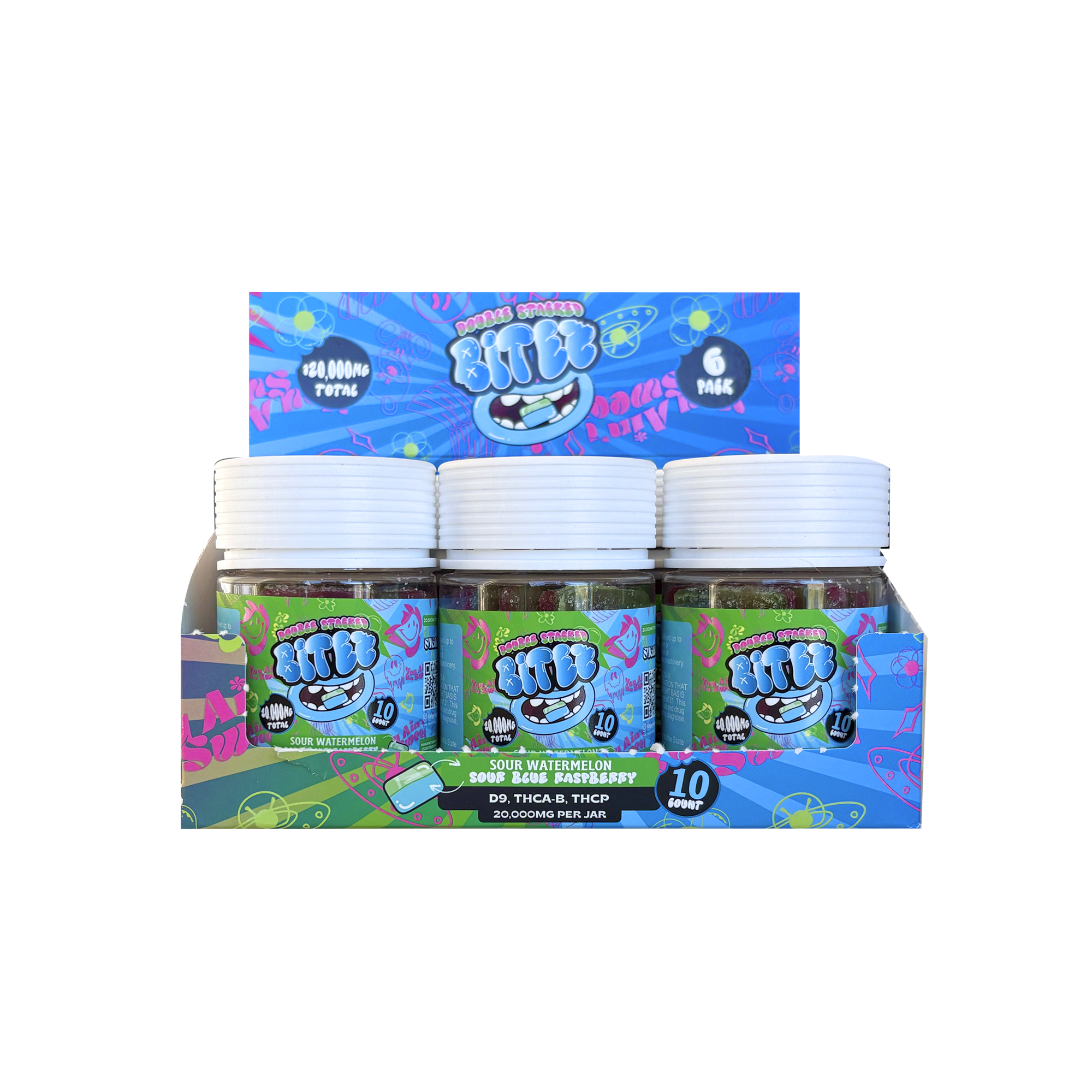 Trippy Sugar – 10ct Bitez – Sour Watermelon Blue Raspberry – 6ct display